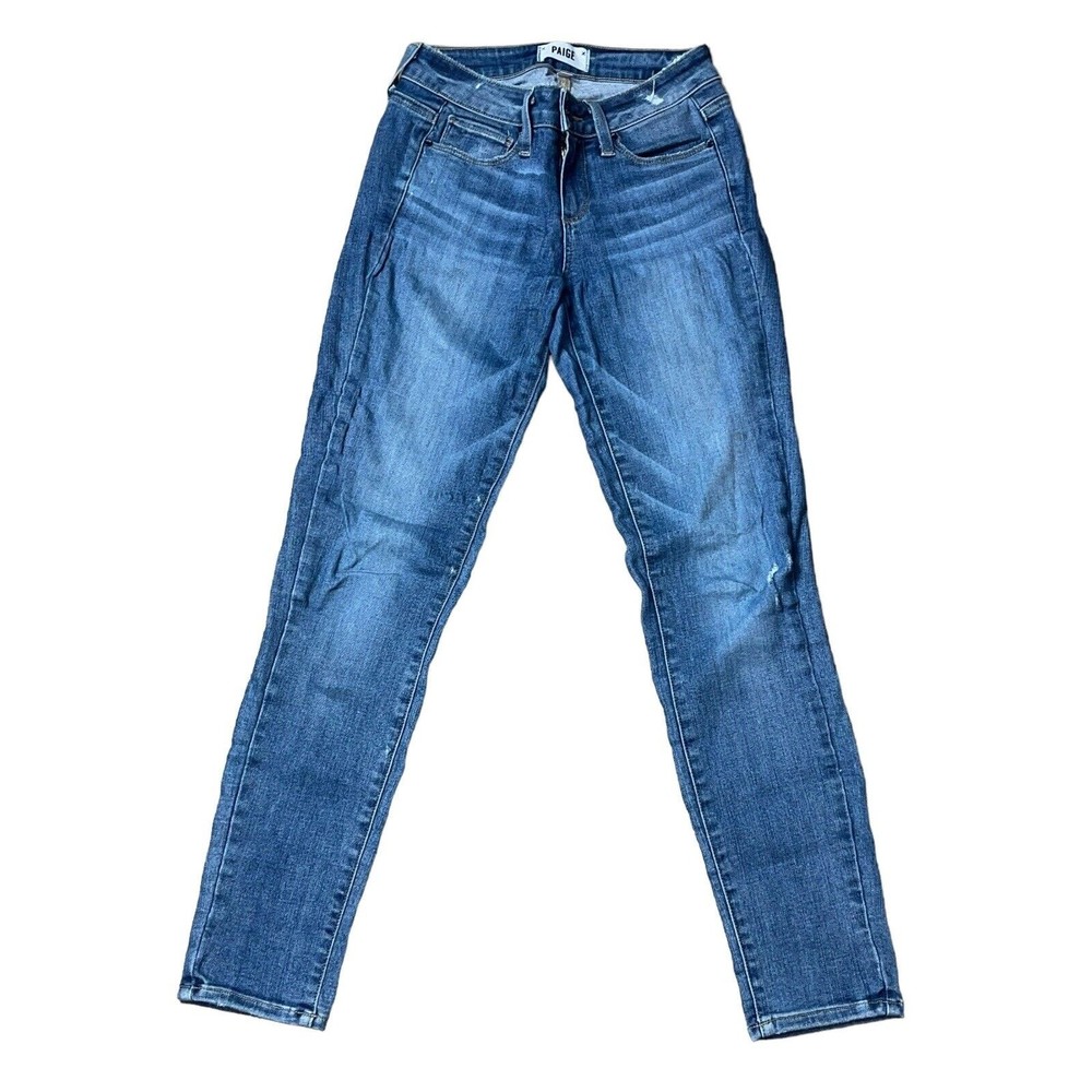 Paige Womens Jeans 24 Verdugo Ankle Skinny Medium Wash Low Rise Blue Denim Pants